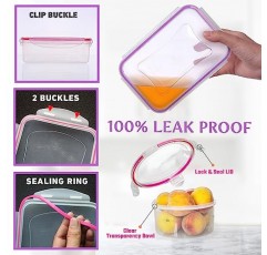 뚜껑이 있는 50개 대형 식품 저장 용기 밀폐형 - 85 OZ 소스 상자 - 총 526 Oz BPA 무료 식품 저장실 주방 조직용 플라스틱 쌓을 수 있는 식사 준비 용기, 전자레인지 안전 펜 라벨