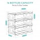 4단 물병 정리함 - 16병, 캐비닛, 조리대, 식료품 저장실 및 냉장고용 쌓을 수 있는 컵 정리함, 와인 및 음료병용 독립형 주방 텀블러 보관 홀더, 투명 플라스틱