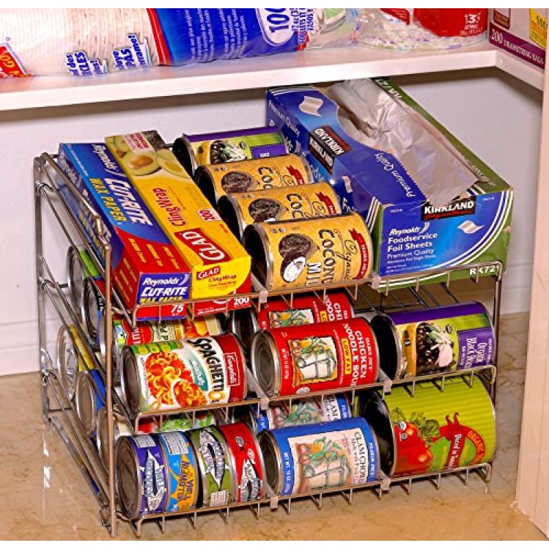 SimpleHouseware Stackable Can Rack Organizer, 크롬