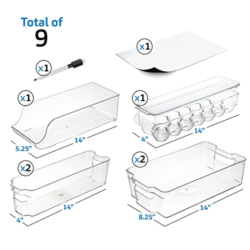 STORAGEBUD 냉장고 정리함 - 6개 냉장고 정리함 - 냉장고 및 냉장고용 식품 저장실 정리함 - BPA 프리 냉동고 정리함