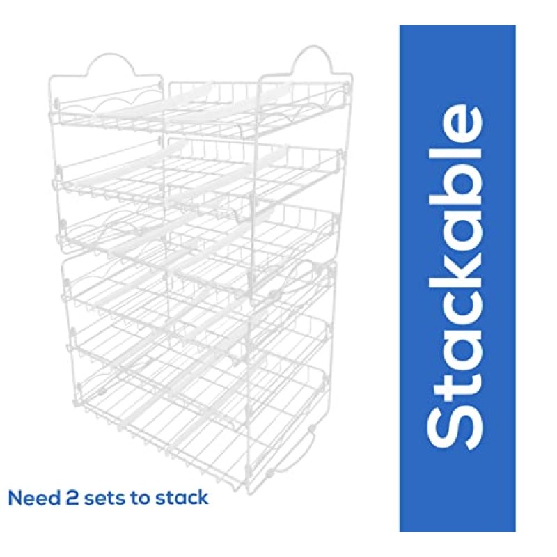 Utopia 주방 수납 캔 정리함 16.5 x 12.5 x 13.5인치, 쌓을 수 있는 캔 정리함은 주방 캐비닛 또는 식료품 저장실용 최대 36개 캔을 보관할 수 있습니다(흰색)