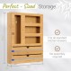 Organice it 지플락 보관 가방 정리함 - 6 in 1 대나무 지플락 가방 주방 서랍 정리함(호일 및 플라스틱 랩 디스펜서 포함) - 모든 냉동고 가방용 주방 정리함이 있어야 함