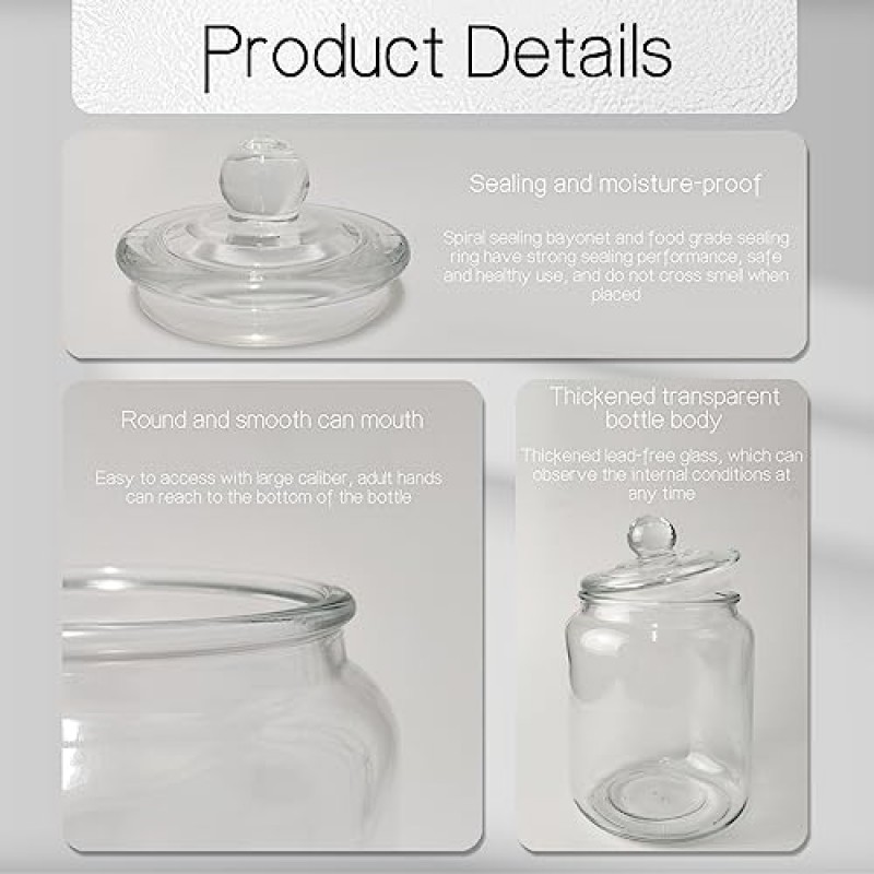 세탁실용 유리 용기 2개, 세탁실용 뚜껑이 있는 1/2갤런 유리병, 세탁실 정리 및 보관, 세탁 세제용 세탁 포드 컨테이너 세탁 포드 컨테이너