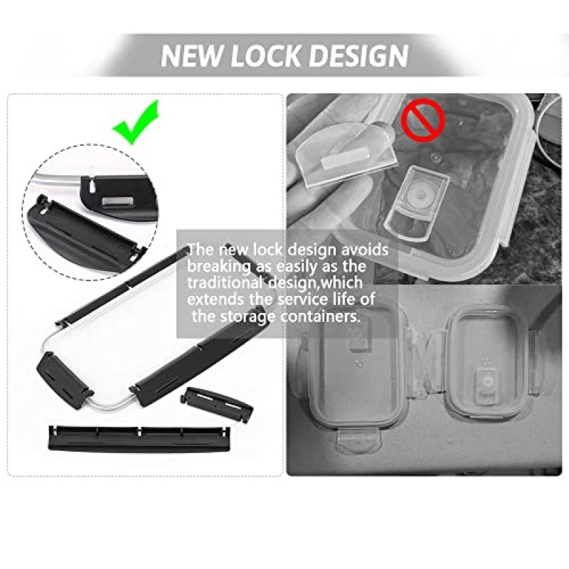 CASA LINGO 식료품 저장실 정리 및 보관, 식료품 저장실 주방용 파스타 용기, 대량 식품 건조 식품 시리얼 4L용 뚜껑이 있는 플라스틱 밀폐 식품 저장 용기 4개 세트