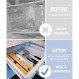 HomeyHelpers 2 in 1 랩 정리함/디스펜서(커터 포함), 플라스틱 랩, 알루미늄 호일 및 왁스, 주방 보관용 대나무 디스펜서 12인치 롤용 정리 서랍(천연)