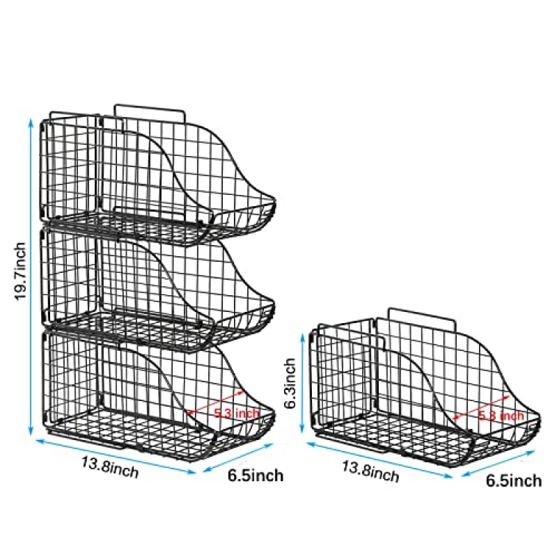 스탠딩 캔 디스펜서 빈 3팩, 쌓을 수 있는 음료 음료 팝 소다 캔 보관함 손잡이가 있는 바구니, 주방 식료품 저장실 조리대 캐비닛용 접이식 통조림 식품 홀더 특허 출원 중