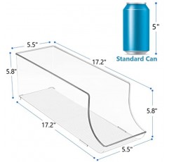 냉장고용 소르버스 캔 디스펜서 - 12캔 냉장고 정리함 회전 시스템 랙 - 냉장고, 냉동고 및 식품 저장실용 투명 소다 캔 정리함 - 주방 정리 및 보관에 적합(2팩)