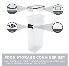파스타 용기, 2 Pk 2.8L 밀폐 식품 보관 용기, 식료품 저장실 정리 및 보관을 위한 스파게티 용기, 국수용 주방 보관 용기, 내구성 있는 뚜껑이 있는 플라스틱 용기