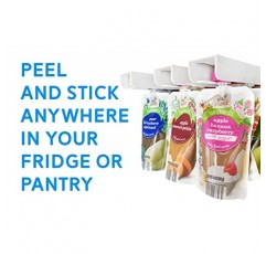 주방 식료품 저장실, 캐비닛 및 냉장고용 보관 이론 식품 파우치 슬라이더 주최자 - 사과 소스, 요구르트, 유아식 파우치용 껍질 및 스틱 보관 - 4 pk