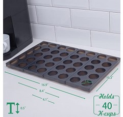 주방 서랍용 커피 포드 보관 정리함, 홀더 40K 컵, 미끄럼 방지 매트가 있는 프리미엄 플라스틱 트레이
