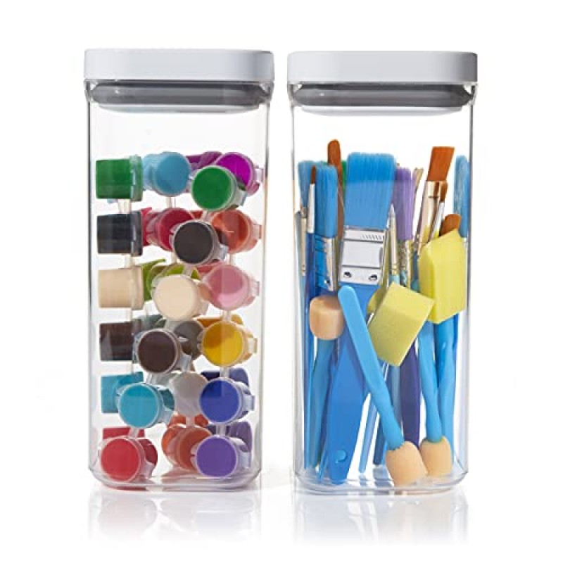 밀폐 뚜껑이 있는 Copco 식품 및 정리용 보관 용기, 2.74쿼트, 투명