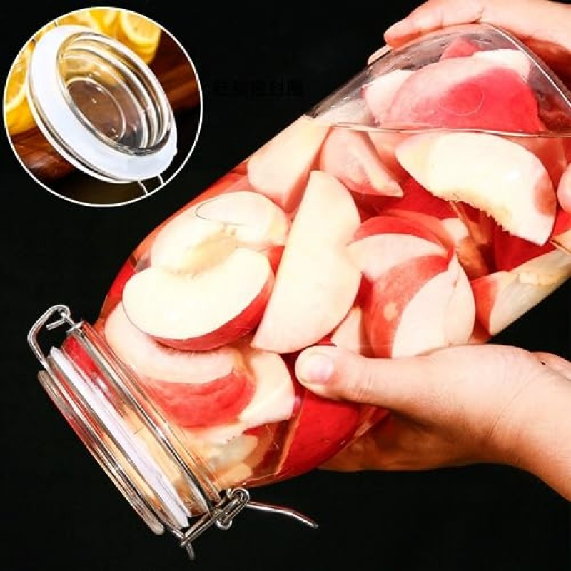 Flrolove 74 oz/2200ml 유리 식품 저장 용기, 밀폐 뚜껑이 있는 유리 용기, 대형 흑설탕 용기, 설탕, 밀가루, 시리얼, 커피, 쿠키를 보관하기 위한 3팩 원형 용기 용기