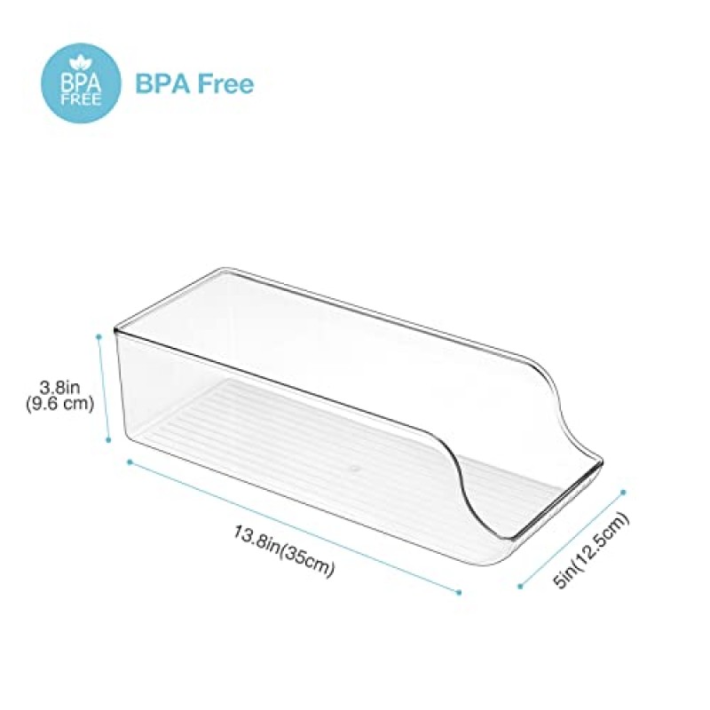 Puricon 2 팩은 냉장고 용 디스펜서 주최자, 투명 플라스틱 소다 팝 캔 홀더 냉장고 용 컨테이너 보관함 냉동고 식품 저장실 캐비닛 주방용 - 표준 캔용