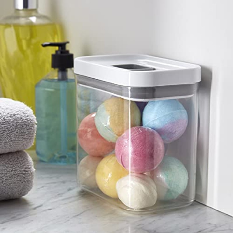 밀폐 뚜껑이 있는 Copco 식품 및 정리용 보관 용기, 1.8쿼트, 투명