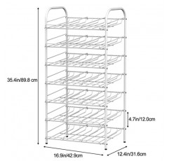 DOMYDEVM 7 계층 캔 랙 주최자 캔 스토리지 주최자 프리 스탠딩 음료 소다 캔 주최자 주방 식료품 저장실 용 디스펜서 홀더, 흰색