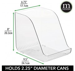 mDesign 콤팩트한 플라스틱 주방 및 키가 큰 스키니 탄산음료/팝 캔용 식품 저장실 수납 정리함 - 주방, 식료품 저장실, 냉장고 - 투명