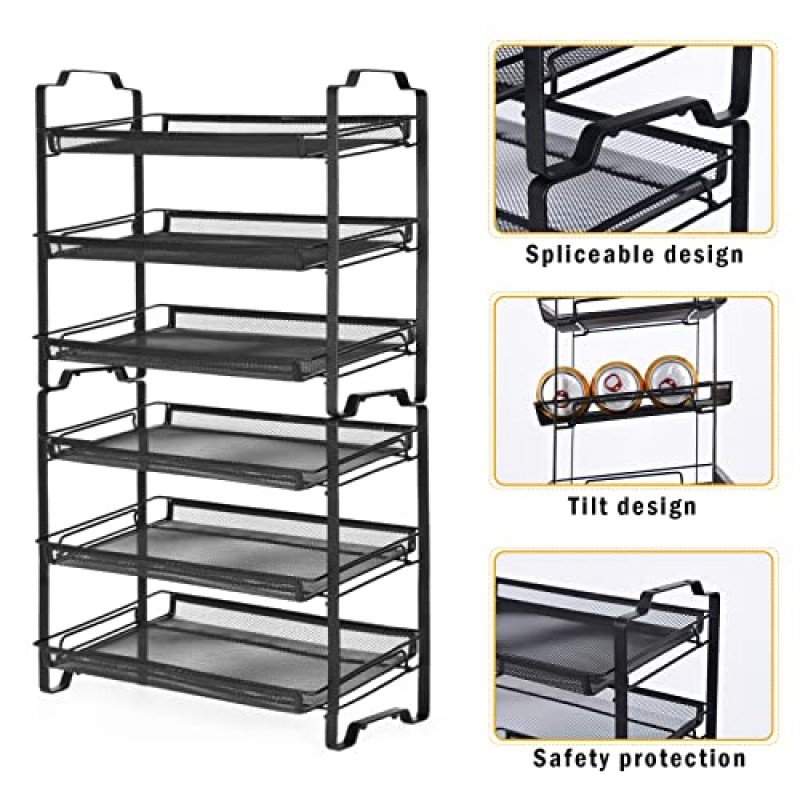 식료품 저장실용 BTideas 캔 정리함, 3단 쌓을 수 있는 캔 랙 정리함, 식료품 저장실용 통조림 정리함, 주방 캐비닛 또는 식료품 저장실용 최대 26개 캔 보관 가능