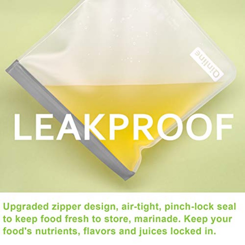 Qinline 재사용 가능한 식품 보관 가방 - 24팩 BPA 무료 냉동고 가방(재사용 가능한 갤런 가방 8개 + 누출 방지 재사용 가능한 샌드위치 가방 8개 + 식품 등급 스낵 가방 8개) 샐러드 과일용 매우 두꺼운 Reusbale 점심 가방