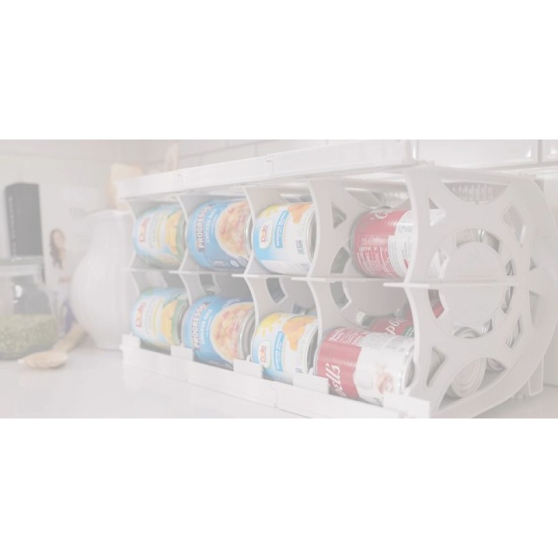 선반 의존성 캔솔리데이터 찬장 20캔 | 식품 저장실용 정리함 | 회전식 통조림 보관 주방 정리함… (20캔)