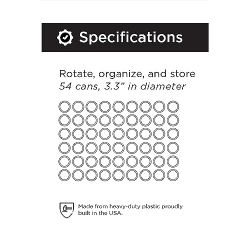 FIFO 캔 추적기 상점 54개 캔 | 선입선출 회전 | 찬장, 식료품 저장실 및 캐비닛용 통조림 정리함 | 식품 저장 | 주방 정리 | 미국산