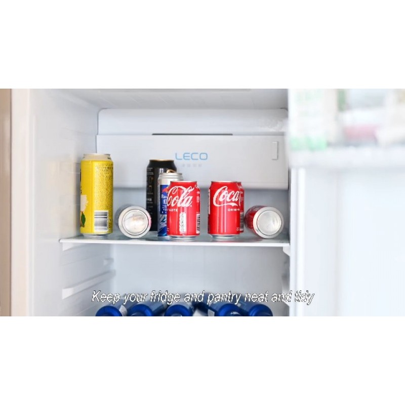 Puricon 대형 접이식 스키니 캔 정리함, 16온스(473ml)/17온스(500ml) 스키니 키 큰 캔용 자동 롤링 음료 디스펜서, 냉장고, 식료품 저장실 및 조리대용 투명하고 공간 절약형 보관함 - 1팩