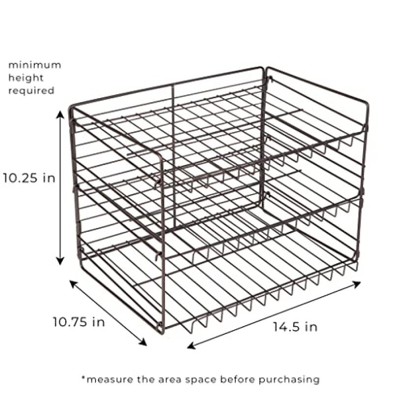 스마트 디자인 프리미엄 3단 캔 랙 정리함(조절 가능한 선반 포함) - 강철 금속 프레임 - 캔, 항아리 및 요리 재료 정리 - 주방(14.5 x 10.25인치) [청동]