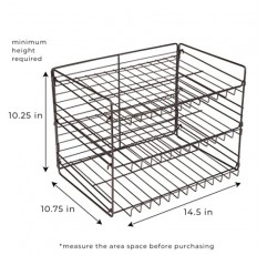 스마트 디자인 프리미엄 3단 캔 랙 정리함(조절 가능한 선반 포함) - 강철 금속 프레임 - 캔, 항아리 및 요리 재료 정리 - 주방(14.5 x 10.25인치) [청동]
