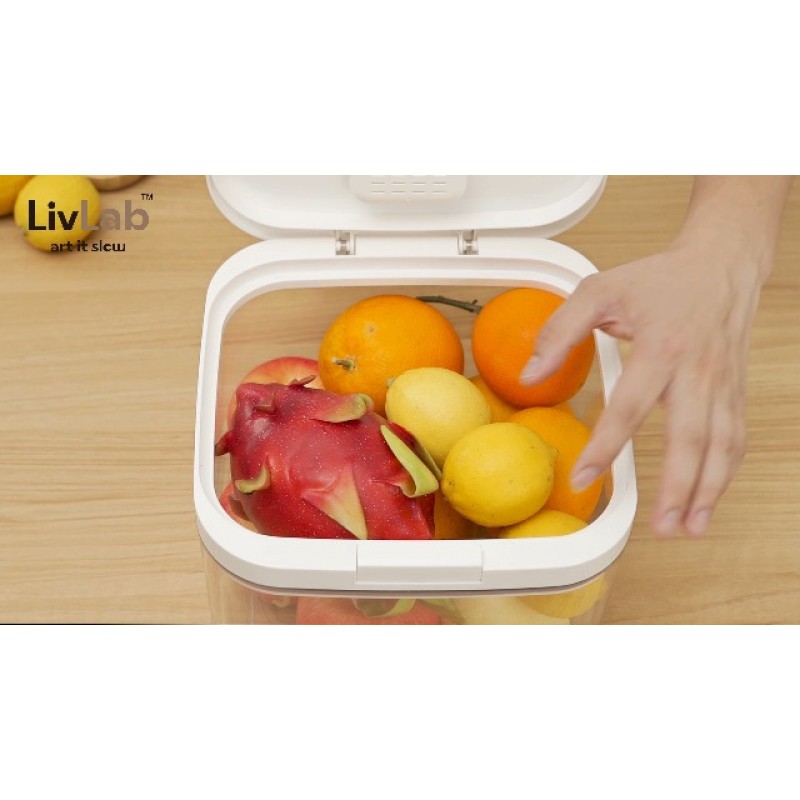 LivLab 밀가루 디스펜서 - 5.6 L /1.65 qt /5 kg 쌀 용기 보관 식품 시리얼 용기 용기 주방 식료품 저장실 조직용 가정용(5.6 L)