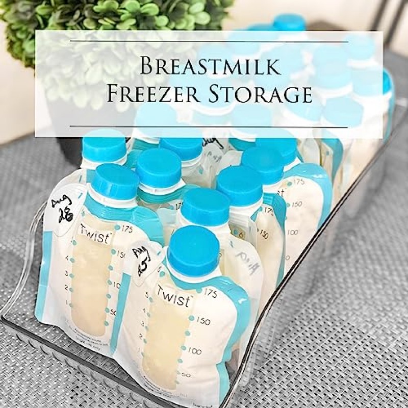 Joyful Haus 냉장고용 스키니 캔 정리함(2팩) - 냉장고용 탄산수 캔 보관함, 냉장고용 팝 캔 정리함, 모유 냉동고 보관함 정리함, 냉장고용 캔 홀더