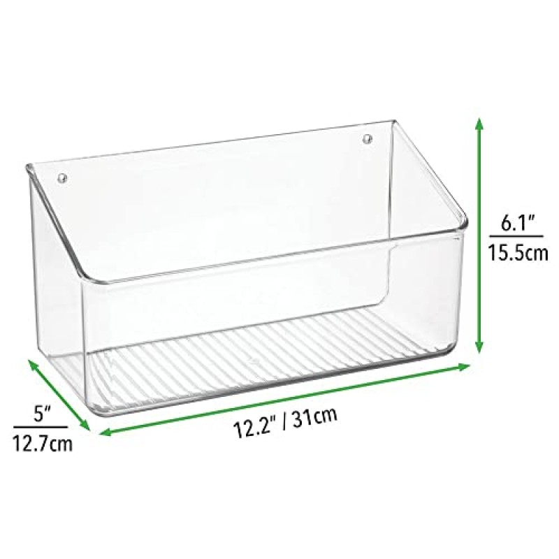 mDesign 플라스틱 벽걸이 정리함 - 가정용 보관을 위한 12