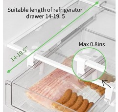 vacane 냉장고 정리함 서랍, 손잡이가 있는 플라스틱 냉장고 서랍 풀아웃 냉장고 정리함 정리함, 매우 긴 스트레치 19.5