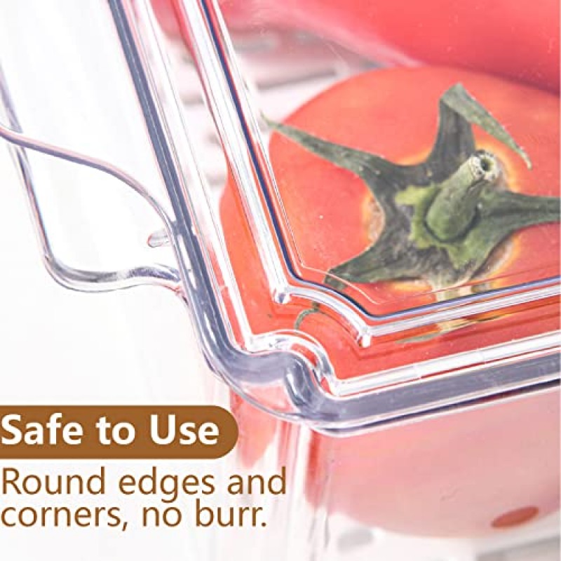 냉장고 정리함 및 보관함 투명, 냉장고용 과일 용기 뚜껑이 있는 쌓을 수 있는 정리함, 플라스틱 야채 냉장고 정리함, 냉동고, 주방 정리함 및 보관함, 7개/세트