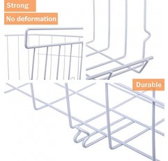 Lonian 쌓을 수 있는 걸이 바구니, 부엌, 사무실, 식료품 저장실, 욕실, 캐비닛용 선반 걸이 금속 와이어 보관 바구니 아래 2팩