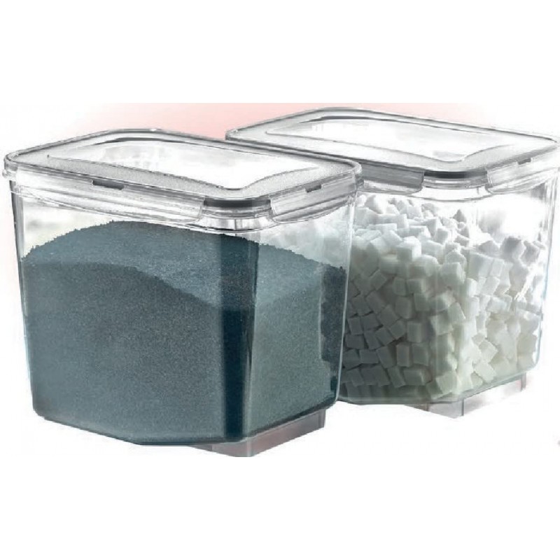 밀폐된 플라스틱 식료품 저장실 및 주방 조직을 위한 Plastart 식품 저장 용기 스낵 쿠키 잠금 뚜껑 식기세척기 안전 BPA 프리 깊은 직사각형 Made in TURKEY 4,5LT