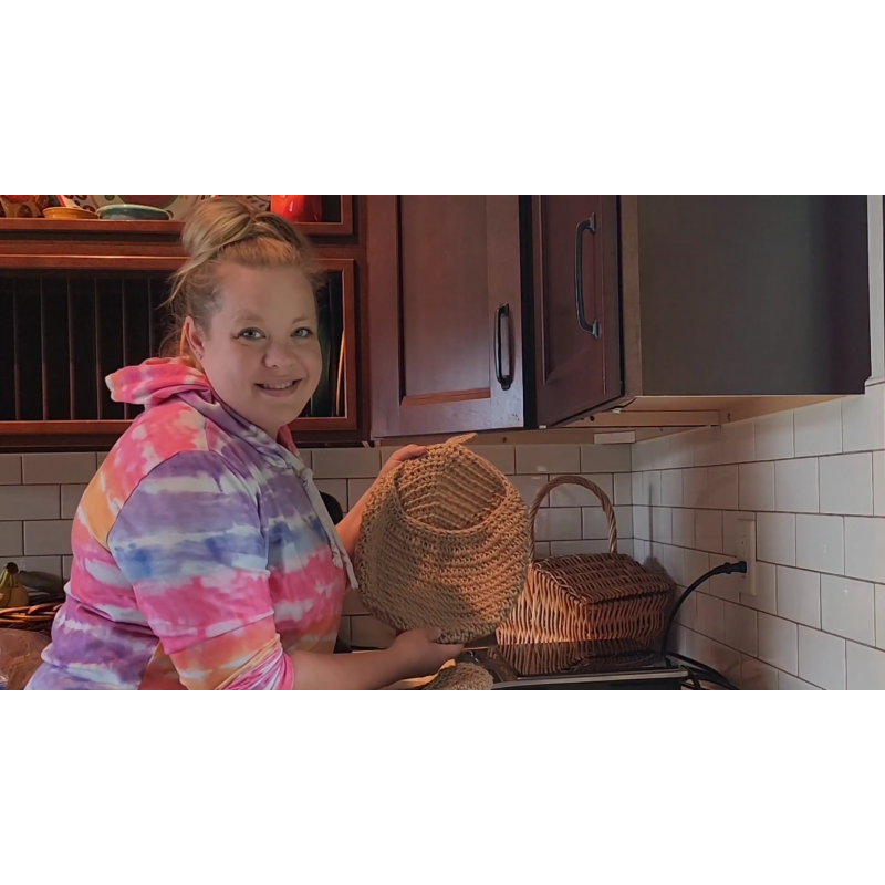 QD-Udreamy 주방용 걸이 과일 바구니, Boho 황마 정리용 바구니, 걸이 벽 과일 야채 바구니, 손으로 짠 장식 걸이 주방 바구니, 양파 마늘