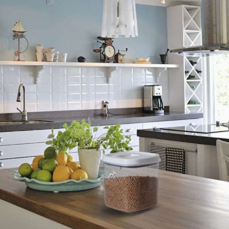 LivLab 쌀 디스펜서, 측정 컵이 있는 10파운드 쌀 용기 보관 식품 시리얼 용기 용기 주방 식료품 저장실 조직용