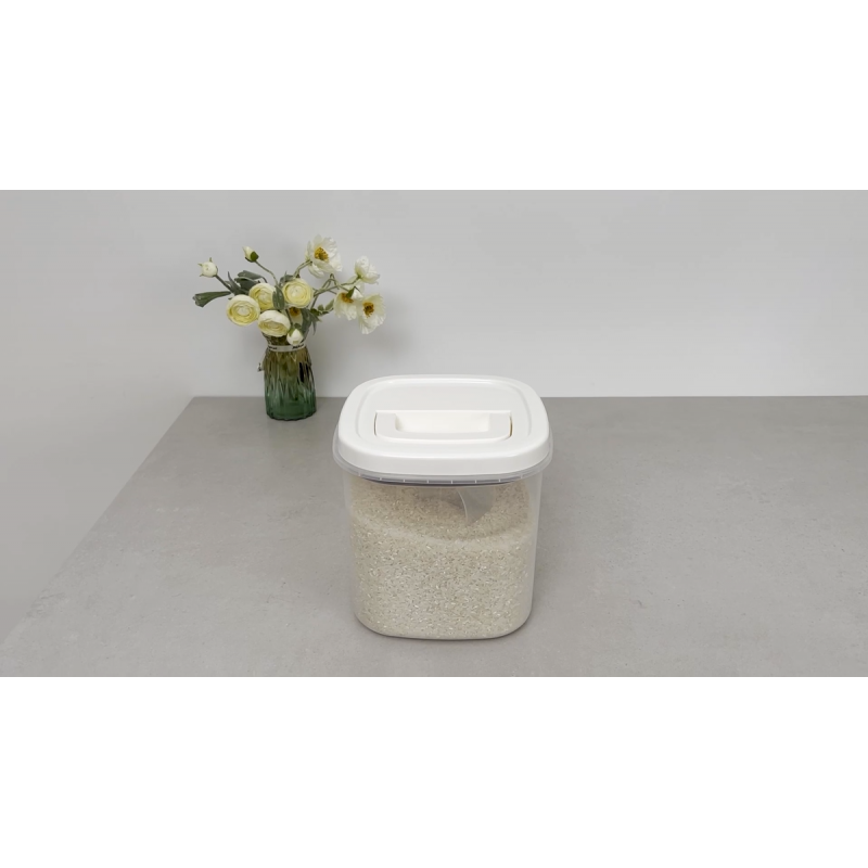 LivLab 쌀 디스펜서, 측정 컵이 있는 10파운드 쌀 용기 보관 식품 시리얼 용기 용기 주방 식료품 저장실 조직용