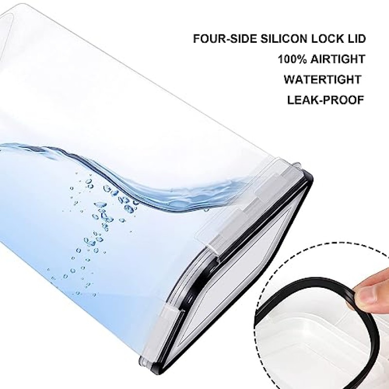 YAOSEN 뚜껑이 있는 밀폐 식품 저장 용기 세트, 7 PCS BPA 무료 주방 식료품 저장실 조직 보관 용기, 시리얼, 스파게티, 파스타 정리용 식품 저장, 숟가락, 라벨 및 펜 포함