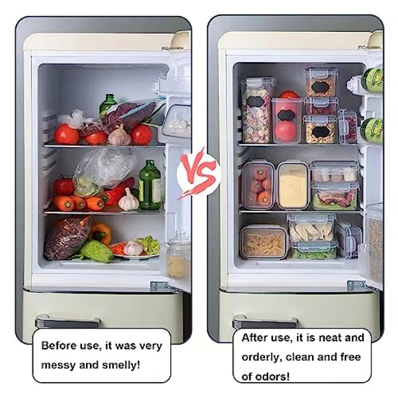 YAOSEN 뚜껑이 있는 밀폐 식품 저장 용기 세트, 7 PCS BPA 무료 주방 식료품 저장실 조직 보관 용기, 시리얼, 스파게티, 파스타 정리용 식품 저장, 숟가락, 라벨 및 펜 포함