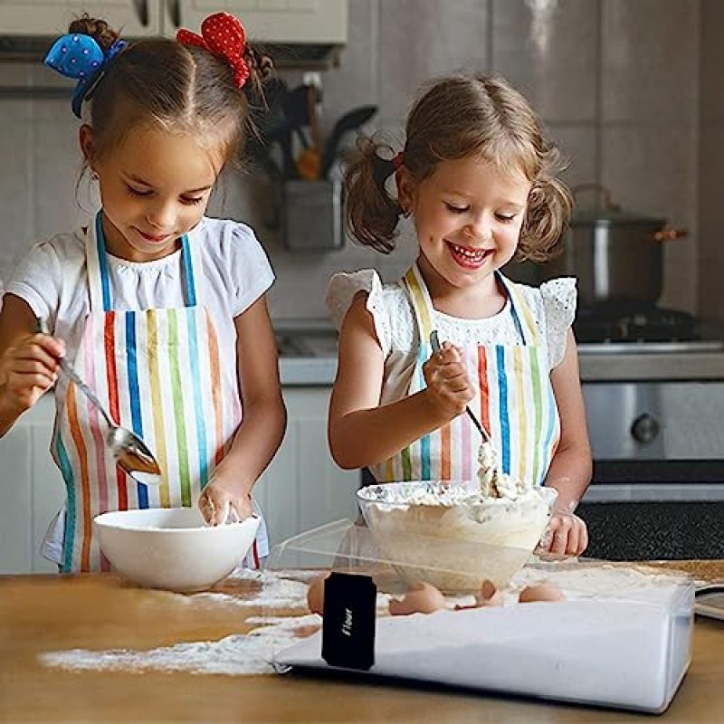 YAOSEN 뚜껑이 있는 밀폐 식품 저장 용기 세트, 7 PCS BPA 무료 주방 식료품 저장실 조직 보관 용기, 시리얼, 스파게티, 파스타 정리용 식품 저장, 숟가락, 라벨 및 펜 포함