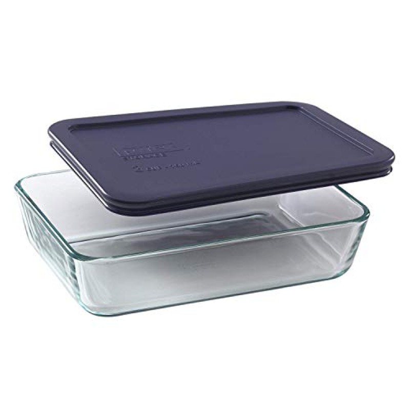 Pyrex Simply Store 뚜껑이 있는 10개 유리 식품 보관 용기 세트, 6컵, 3컵, 4컵 및 2컵 원형 및 직사각형 식사 준비 용기, BPA 무함유 뚜껑, 식기 세척기, 전자레인지 및 냉동고 안전, 파란색