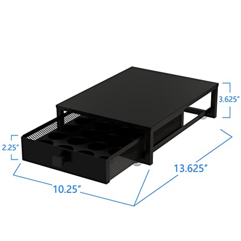 큐리그 K컵 커피 포드용 간단한 트렌드 커피 포드 보관 서랍 홀더, 24포드 용량, 블랙