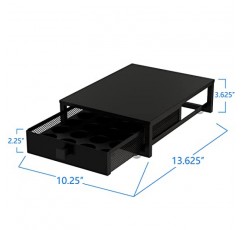 큐리그 K컵 커피 포드용 간단한 트렌드 커피 포드 보관 서랍 홀더, 24포드 용량, 블랙