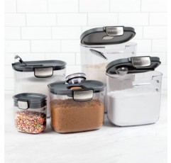 ProKeeper+ 9피스 투명 플라스틱 밀폐 식품 밀가루 및 설탕 베이커의 주방 보관기구 용기 용기 세트(자석 액세서리 포함)