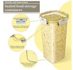 혁신적인 뚜껑이 있는 Sekonow 밀폐 식품 보관 용기, 식료품 저장실 조직 및 보관, 시리얼, 밀가루 및 설탕 용기를 위한 6Pcs 0.75L-6.5L 대형 투명 플라스틱 주방 보관 용기