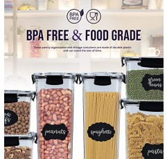ClearSpace 밀폐형 식품 보관 용기 - 식료품 저장실 정리 및 보관을 위한 24팩 BPA 프리 주방 정리 세트, 시리얼, 밀가루 및 설탕에 이상적인 내구성 있는 뚜껑이 있는 플라스틱 용기