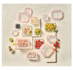 GLASSLOCK Smart 20피스 유리 식품 보관 세트 - 100% 기밀 및 누출 방지, BPA 프리 뚜껑, 냉동고에서 오븐까지 안전