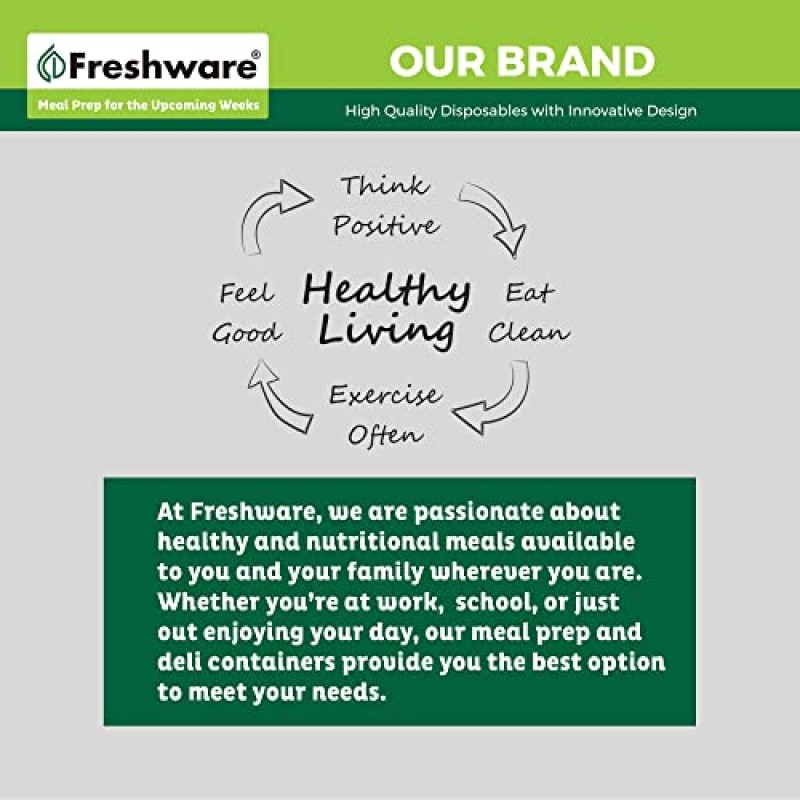 Freshware [240팩, 16온스 뚜껑 포함 식품 저장 용기, 플라스틱 용기, 냉동고 안전 | 식사 준비 | 쌓을 수 있는 | 누출 방지 | BPA 프리, 투명