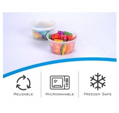 EDI [12 OZ, 250 세트] 밀폐 뚜껑이 있는 도매 플라스틱 델리 식품 보관 용기 | 전자레인지, 냉동고, 식기세척기 사용 가능 | BPA 무료 | 헤비듀티 | 식사 준비 | 누출 방지 | 재활용 가능