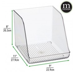 mDesign 키가 큰 플라스틱 물병 쌓을 수 있는 보관 정리함(주방용 냉장고, 냉동고, 식료품 저장실, 12병에 담긴 음료수/음료 보관, Ligne 컬렉션, 8팩, 투명)